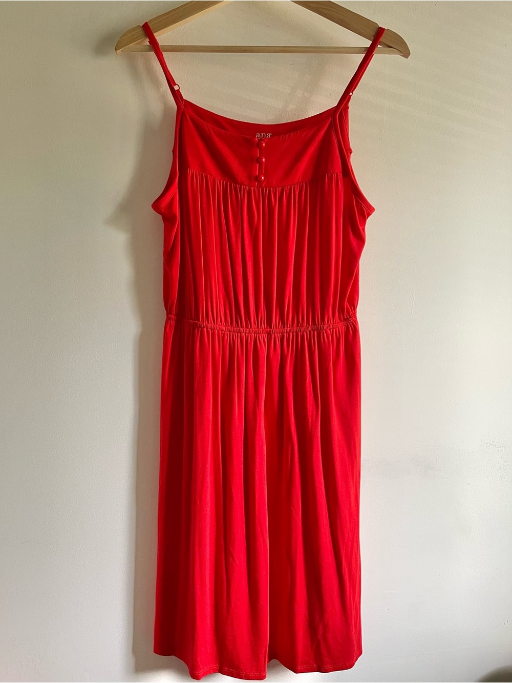 a.n.a Red Sleeveless Cami Sundress Stretch Casual Dress Size M Classic Summer
